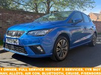 USED 2022 22 SEAT IBIZA 1.0 TSI SE Technology Hatchback 5dr Petrol Manual Euro 6 (s/s) (95 ps) 1 OWNER, FULL SERVICE HISTORY, 5 SERVICES, 1YR MOT, NAV, ALLOYS, AIR CON, CRUISE, BLUETOOTH. NEW SERVICE FOR THE BUYER, RADIO CD, E/WINDOWS, R/LOCKING, FREE WARRANTY, FINANCE AVAILABLE, HPI CLEAR, PART EXCHANGE WELCOME,