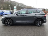 USED 2023 23 VOLKSWAGEN TIGUAN 1.5 TSI R-Line 5d DSG 150 S/S SAT NAV, VIRTUAL COCKPIT, HEATED FRONT SEATS & STEERING WHEEL, IQ HEADLIGHTS, APP-CONNECT FOR APPLE CARPLAY / ANDROID AUTO, MULTICOLOUR BACKGROUND LIGHTING, DSG AUTOMATIC GEARBOX, ADAPTIVE CRUISE CONTROL, LANE ASSIST, DAB RADIO, BLUETOOTH, FRONT & REAR PARKING SENSORS WITH DISPLAY, PARK ASSIST, 20 INCH ALLOY WHEELS, ART VELOURS INTERIOR, ELECTRIC FOLDING MIRRORS, KEYLESS ENTRY & START, ADJUSTABLE DRIVING MODES, LEATHER TIPTRONIC FLAT BOTTOM STEERING WHEEL, 1 OWNER FROM NEW, SERVICE HISTORY