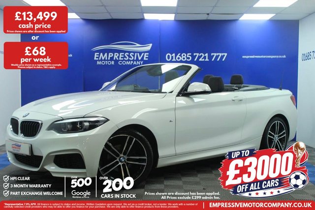 View our BMW 2 Series 1.5 218i GPF M Sport Convertible 2dr Petrol Auto Euro 6 (s/s) (136 ps)