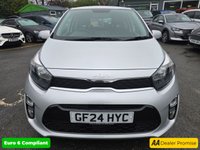 USED 2024 24 KIA PICANTO 1.0 DPi 3 Hatchback in silver with 15,300 miles, Euro 6 petrol Auto, Sat Nav, 8' Touchscreen, Reverse camera, Cruise control and Air conditioning. This 2024 Kia Picanto DPi 3 is a superb example, boasting a full dealership service history and having had only one owner from new. This compact and stylish hatchback is powered by an efficient 1.0L petrol engine, meeting Euro 6 emissions standards. For your peace of mind, it comes with a 3 month warranty and a full 12 months MOT will be provided on purchase. Inside, you'll find a host of convenient features designed to enhance your driving experience, including automatic air conditioning with c