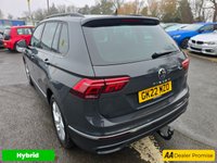 USED 2022 22 VOLKSWAGEN TIGUAN 1.4 TSI Life Plug-in Hybrid SUV Automatic in Grey with 63,500 miles, Euro 6, Adaptive cruise, Sat Nav, Front and Rear sensors and Reverse camera. This 2022 Volkswagen Tiguan TSI Life offers peace of mind with a 12 month MOT provided on purchase and a 3 month warranty.  This Euro 6 compliant, 1.4 litre petrol plug in hybrid is presented in the Life trim.  It comes equipped with a useful rear view camera that includes parking assistance, and for your comfort, it features 3 zone electronic climate control with independent rear air conditioning.  Long journeys are made easier with adaptive cruise control, and you can stay connected and entert