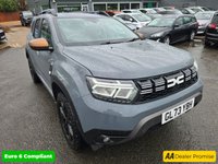 USED 2023 73 DACIA DUSTER 1.3 TCe Extreme SUV in Grey with 67,300 miles, Euro 6, Full main dealer history, 6 Speed Manual gearbox, Sat Nav, Heated Seats, Rear camera and more. This 2023 Dacia Duster TCe EXTREME is a standout example, boasting a full dealership service history and having had only one owner from new. This particular EXTREME trim model is equipped with a responsive 1.3L Petrol Engine, meeting Euro 6 emission standards. For your peace of mind, it comes with a 3 month warranty and a 12 month MOT provided on purchase. The vehicle has been meticulously maintained, with its last service recorded at 57,000 miles on 16th May 2026, ensuring its continued roadwor