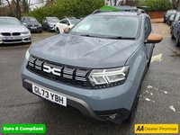 USED 2023 73 DACIA DUSTER 1.3 TCe Extreme SUV in Grey with 67,300 miles, Euro 6, Full main dealer history, 6 Speed Manual gearbox, Sat Nav, Heated Seats, Rear camera and more. This 2023 Dacia Duster TCe EXTREME is a standout example, boasting a full dealership service history and having had only one owner from new. This particular EXTREME trim model is equipped with a responsive 1.3L Petrol Engine, meeting Euro 6 emission standards. For your peace of mind, it comes with a 3 month warranty and a 12 month MOT provided on purchase. The vehicle has been meticulously maintained, with its last service recorded at 57,000 miles on 16th May 2026, ensuring its continued roadwor