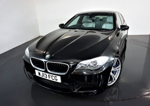 2013 13 BMW M5 4.4 V8 Saloon 4dr Petrol DCT Euro 5 (s/s) (560 ps)-Factory Extras Worth £5,273-2 Former Keepers-Low Mileage Example-SILVERSTONE MERINO LEATHER-HEATED STEERING WHEEL-REVERSE CAMERA-BRUSHED ALUMINIUM EXTERIOR LINE-ELECTRIC GLASS ROOF-ELECTRIC MEMORY SEAT-HEATED FRONT AND REAR SEATS-AMBIENT INTERIOR LIGHTING-PARKING SENSORS-ADAPTIVE HEADLIGHTS-HIGH BEAM ASSIST-SURROUND VIEW-PROFESSIONAL NAVIGATION-HEAD UP DISPLAY-DAB RADIO & DUAL CLIMATE CONTROL.