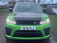 USED 2020 70 LAND ROVER RANGE ROVER SPORT SVR 5.0 P575 V8 GPF SVR SUV 5dr Petrol Auto 4WD Euro 6 (s/s) (575 ps) SUPER LOW MILEAGE EXAMPLE THAT HAS BEEN OVER SERVICED BY A MAIN DEALER, CARBON PACK