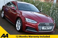 USED 2018 18 AUDI A5 2.0TDi ULTRA S-LINE SPORTBACK 5 DOOR S-TRONIC AUTO 187 BHP (EURO 6) Nav / Apple Car Play / Park Assist