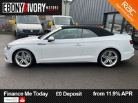 USED 2019 19 AUDI A5 CABRIOLET 2.0 TDI 40 S line Convertible 2dr Diesel S Tronic Euro 6 (s/s) (190 ps) FULL SERVICE HISTORY 2 KEYS BOOK PACK SERVICED IF REQUIRED AND A MINIMUM OF 9 MONTHS MOT WITHIN THE SALE