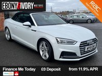 USED 2019 19 AUDI A5 CABRIOLET 2.0 TDI 40 S line Convertible 2dr Diesel S Tronic Euro 6 (s/s) (190 ps) FULL SERVICE HISTORY 2 KEYS BOOK PACK SERVICED IF REQUIRED AND A MINIMUM OF 9 MONTHS MOT WITHIN THE SALE