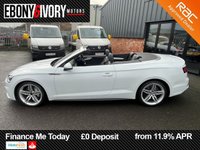 USED 2019 19 AUDI A5 CABRIOLET 2.0 TDI 40 S line Convertible 2dr Diesel S Tronic Euro 6 (s/s) (190 ps) FULL SERVICE HISTORY 2 KEYS BOOK PACK SERVICED IF REQUIRED AND A MINIMUM OF 9 MONTHS MOT WITHIN THE SALE