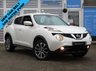 USED 2017 17 NISSAN JUKE 1.5 dCi Tekna SUV 5dr Diesel Manual Euro 6 (s/s) (110 ps) Finished in STORM WHITE MET with contrasting BLACK HEATED LEATHER trim. The Nissan Juke first appeared in 2010 and has remained a favourite with its eye catching looks. Ideal Mid Sized family car. Features include Low Mileage, 2 Keys, Sat Nav, Heated Leather, DAB Radio, 360 Cameras, B/Tooth, Front Fogs, Alloys Cruise, Air Con and much more. Serviced at 2588 miles, 4650 miles, 6068 miles, 16999 miles, 25298 miles and at 39464 miles.