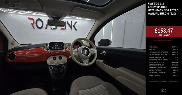 2017 FIAT 500 1.2 Anniversario Hatchback 3dr Petrol Manual Euro 6 (s/s) (69 bhp) - Photo 3