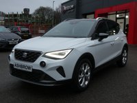 USED 2023 23 SEAT ARONA 1.0 TSI FR 5d 110 S/S FULL LINK FOR APPLE CARPLAY / ANDROID AUTO (GIVES YOU SAT NAV), WIRELESS PHONE CHARGER, REAR PARKING SENSORS, LED LIGHTS, AUTO LIGHTS & WIPERS, ELECTRIC FOLDING DOOR MIRRORS, CRUISE CONTROL & SPEED LIMITER, LANE ASSIST, DAB RADIO, BLUETOOTH PHONE & MEDIA, MANUAL 6 SPEED, TINTED GLASS, BLACK CONTRAST ROOF, ROOF RAILS, 17 INCH ALLOY WHEELS, FRONT FOG LIGHTS, SPORT SEATS, LEATHER FLAT BOTTOM MULTIFUNCTION STEERING WHEEL, 1 OWNER FROM NEW, SERVICE HISTORY