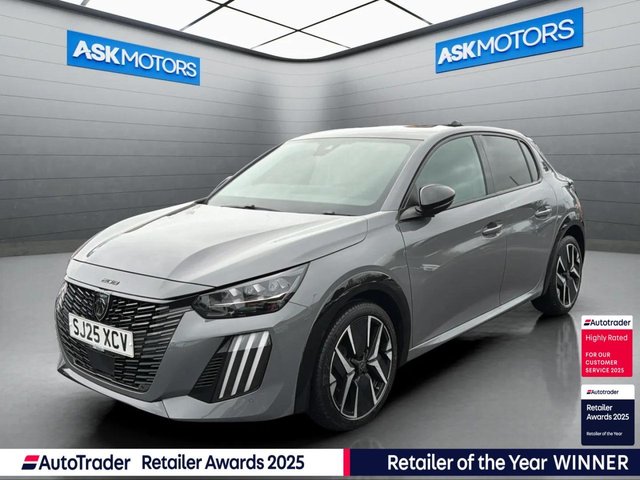 2025 25 PEUGEOT 208 1.2 PureTech GT Hatchback 5dr Petrol Manual Euro 6 (s/s) (100 ps) Selenium Grey Apple Carplay Android Auto Reverse Camera  Service History Spare Key Android Auto Service History