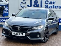 USED 2018 18 HONDA CIVIC 1.0 VTEC Turbo SR Hatchback 5dr Petrol Manual Euro 6 (s/s) (126 ps) GREAT SERVICE HISTORY WITH THIS CAR