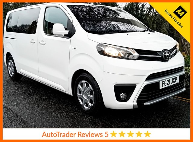 View our Toyota Proace Verso 1.5D Shuttle Medium MPV 5dr Diesel Manual MWB Euro 6 (s/s) (9 Seat) (120 ps).*F+R AIR CON*SERVICE HISTORY*OVER 70 MINIBUSES IN STOCK*