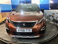 USED 2019 69 PEUGEOT 3008 1.5 BlueHDi GT Line Premium SUV 5dr Diesel Manual Euro 6 (s/s) (130 ps) A stunning example of this Ulez compliant diesel cross over finished in Sunset Copper complimented with 19" alloys .This car comes with full service history and is equipped with panoramic glass roof with sunroof ,front and rear parking sensors with reverse camera ,voice control system .Bluetooth connectivity ,Dab stereo with usb input ,heated front seat with massaging facility ,cruise control and speed limiter ,dual zone digital climate control ,electric tailgate ,auto lights and wipers ,power f