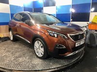 USED 2019 69 PEUGEOT 3008 1.5 BlueHDi GT Line Premium SUV 5dr Diesel Manual Euro 6 (s/s) (130 ps) A stunning example of this Ulez compliant diesel cross over finished in Sunset Copper complimented with 19" alloys .This car comes with full service history and is equipped with panoramic glass roof with sunroof ,front and rear parking sensors with reverse camera ,voice control system .Bluetooth connectivity ,Dab stereo with usb input ,heated front seat with massaging facility ,cruise control and speed limiter ,dual zone digital climate control ,electric tailgate ,auto lights and wipers ,power f