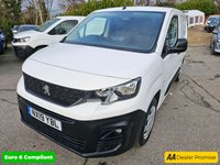 USED 2019 19 PEUGEOT PARTNER 1.6 BlueHDi 1000 Professional SWB van, 42,500 miles, Euro 6, Air Con, Bluetooth, DAB radio, Rear sensors and much more! + VAT @ 20%! Boasting exceptionally low mileage for its age and a single owner from new, this 2019 Peugeot Partner 1.6 BlueHDi 1000 Professional Standard Panel Van SWB Euro 6 (s/s) 5dr represents a superb opportunity.  This Euro 6 compliant diesel van, with its efficient 1.6 litre engine, comes with a full service history, with its last service completed on 2025-02-13 at 39840 miles.  A 12 month MOT will be provided on purchase, and it is covered by a 3 month warranty for your peace of mind.  Inside, you'll