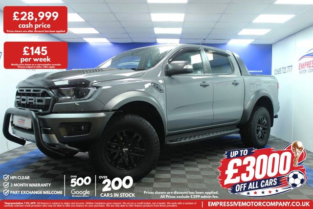View our Ford Ranger 2.0 EcoBlue Raptor Pickup Double Cab 4dr Diesel Auto 4WD Euro 6 (s/s) (213 ps)