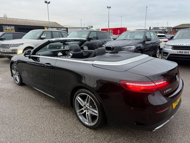 2018 MERCEDES-BENZ E-CLASS 2.0 E220d AMG Line Cabriolet 2dr Diesel G-Tronic+ Euro 6 (s/s) (194 ps)-2 FORMER KEEPERS-FINISHED IN OBSIDIAN BLACK WITH BLACK HALF LEATHER AND RUBY RED SOFT TOP-REVERSE CAMERA-ACTIVE PARK ASSIST-HEATED SEATS-AIR SCARF-BLUETOOTH-CRUISE CONTROL-PARKING SENSORS-DAB RADIO-ELECTRIC FOLDING MIRRORS-19" AMG DOUBLE SPOKE ALLOYS-DUAL ZONE CLIMATE CONTROL - Photo 4