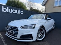 USED 2017 17 AUDI A5 CABRIOLET 2.0 TFSI S line Convertible 2dr Petrol Manual Euro 6 (s/s) (190 ps) Climate control A/C, Part Leather S Line Interior, Heated Seats, Electric Seats,  Apple Car Play, Sat Nav, Cruise Control, Bluetooth, Voice Control, USB Input, Auto Wipers, Dynamic Drive modes, Heated Wingmirrors, DAB radio, LED Daytime Running Lights, Front and Rear Parking Sensors, Auto Headlights, 19 Inch Alloy Wheels.