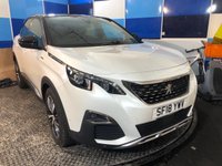 USED 2018 59 PEUGEOT 3008 1.6 BlueHDi GT Line SUV 5dr Diesel Manual Euro 6 (s/s) (120 ps) A nice clean example of this Euro 6 Ulez compliant family 5 d Suv finished in Pearlescent White complimented with 18" Diamond cut alloys .This vehicle comes with full service history and is equipped with front and rear parking sensors with reverse camera ,touch screen satellite navigation ,Voice control system ,cruise control and speed limiter ,part leather trim ,auto lights and wipers ,power folding mirrors ,Apple car play ,Android auto .Mirror link ,plus all the usual refinements and safety fe