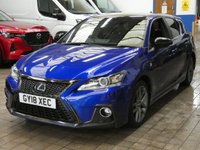 USED 2018 18 LEXUS CT 1.8 200h F Sport Hatchback 5dr Petrol Hybrid CVT Euro 6 (s/s) (136 ps) SAT NAV PART LEATHER INTERIOR HEATD SEATS REAR VIEW CAMERA CRUISE CONTROL PARKING SENSORS FULL LEXUS SERVICE LEXUS WARRANTY TILL JUNE 2028
