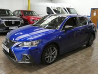 USED 2018 18 LEXUS CT 1.8 200h F Sport Hatchback 5dr Petrol Hybrid CVT Euro 6 (s/s) (136 ps) SAT NAV PART LEATHER INTERIOR HEATD SEATS REAR VIEW CAMERA CRUISE CONTROL PARKING SENSORS FULL LEXUS SERVICE LEXUS WARRANTY TILL JUNE 2028