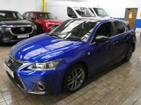 USED 2018 18 LEXUS CT 1.8 200h F Sport Hatchback 5dr Petrol Hybrid CVT Euro 6 (s/s) (136 ps) SAT NAV PART LEATHER INTERIOR HEATD SEATS REAR VIEW CAMERA CRUISE CONTROL PARKING SENSORS FULL LEXUS SERVICE LEXUS WARRANTY TILL JUNE 2028