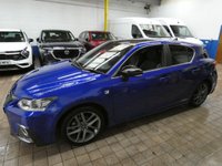 USED 2018 18 LEXUS CT 1.8 200h F Sport Hatchback 5dr Petrol Hybrid CVT Euro 6 (s/s) (136 ps) SAT NAV PART LEATHER INTERIOR HEATD SEATS REAR VIEW CAMERA CRUISE CONTROL PARKING SENSORS FULL LEXUS SERVICE LEXUS WARRANTY TILL JUNE 2028