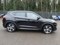 USED 2016 16 HYUNDAI TUCSON 1.6 T-GDi Premium SE 5d 4WD 177 S/S  PAN ROOF, SAT NAV, REAR CAMERA, FULL LEATHER, HEATED FRONT & REAR SEATS, VENTILATED FRONT SEATS, HEATED STEERING WHEEL, ELECTRIC TAILGATE, TOW BAR, ELECTRIC FRONT SEATS, FRONT & REAR PARKING SENSORS, BLIND SPOT MONITOR, LANE KEEP ASSIST, DAB RADIO, BLUETOOTH, MANUAL 6 SPEED, 4X4, LED LIGHTS, 19 INCH ALLOYS, PRIVACY GLASS, KEYLESS ENTRY, CRUISE CONTROL & SPEED LIMITER, RAIN & LIGHT SENSORS, FOLDING MIRRORS, CLIMATE CONTROL, AUX & USB, ISO FIX, ILLUMINATING VANITY MIRRORS, GOOD SERVICE HISTORY