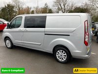 USED 2022 72 FORD TRANSIT CUSTOM Ford Transit Custom 2.0 320 EcoBlue Limited Crew Van, 57,000 miles, Euro 6, 6 Seater, 16' Alloys, A/C, F&R sensors. Final price plus VAT @ 20%! This 2022 Ford Transit Custom Limited is a standout example, having had only one owner since new. Powered by a 2.0L Diesel engine and meeting Euro 6 emission standards, this van offers a practical and efficient driving experience. It comfortably seats six people and comes with a 3 month warranty for your peace of mind. The MOT is valid until December 2026, ensuring its roadworthiness for years to come. Notable features include automatic headlights with a follow me home function, front and rear p