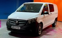 USED 2023 23 MERCEDES-BENZ VITO 2.0 114 CDI Progressive Crew Van Double Cab 5dr Diesel G-Tronic RWD L2 Euro 6 (s/s) (LWB) (136 ps) One Owner. LWB. Artico Leather