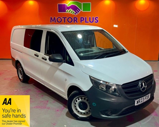 2023 MERCEDES-BENZ VITO 2.0 114 CDI Progressive Crew Van Double Cab 5dr Diesel G-Tronic RWD L2 Euro 6 (s/s) (LWB) (136 ps) One Owner. LWB. Artico Leather