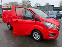 USED 2022 72 FORD TRANSIT CUSTOM Red 2.0 EcoBlue Limited Euro 6 panel, 49,600 miles, ULEZ compliant, Automatic, Sat Nav, A/C, F&R Sensors + Camera, Alloys Final price plus VAT @ 20%! This 2022 Ford Transit Custom 320 Limited van boasts a full service history, with its last service completed at 47,808 miles on 14 November 2025, and has had only one owner from new. This Euro 6 compliant 2.0 litre EcoBlue diesel automatic L2 H1 model comes with a 3 month warranty and a 12 month MOT provided on purchase. It features a wealth of notable equipment including a fixed rear view camera with front and rear parking assistance, trailer tow attachments with a towbar, and the ICE Feature P