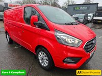 USED 2022 72 FORD TRANSIT CUSTOM Red 2.0 EcoBlue Limited Euro 6 panel, 49,600 miles, ULEZ compliant, Automatic, Sat Nav, A/C, F&R Sensors + Camera, Alloys Final price plus VAT @ 20%! This 2022 Ford Transit Custom 320 Limited van boasts a full service history, with its last service completed at 47,808 miles on 14 November 2025, and has had only one owner from new. This Euro 6 compliant 2.0 litre EcoBlue diesel automatic L2 H1 model comes with a 3 month warranty and a 12 month MOT provided on purchase. It features a wealth of notable equipment including a fixed rear view camera with front and rear parking assistance, trailer tow attachments with a towbar, and the ICE Feature P