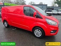USED 2022 72 FORD TRANSIT CUSTOM Red 2.0 EcoBlue Limited Euro 6 panel, 49,600 miles, ULEZ compliant, Automatic, Sat Nav, A/C, F&R Sensors + Camera, Alloys Final price plus VAT @ 20%! This 2022 Ford Transit Custom 320 Limited van boasts a full service history, with its last service completed at 47,808 miles on 14 November 2025, and has had only one owner from new. This Euro 6 compliant 2.0 litre EcoBlue diesel automatic L2 H1 model comes with a 3 month warranty and a 12 month MOT provided on purchase. It features a wealth of notable equipment including a fixed rear view camera with front and rear parking assistance, trailer tow attachments with a towbar, and the ICE Feature P