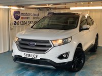 USED 2018 18 FORD EDGE 2.0 TDCi Titanium SUV 5dr Diesel Powershift AWD Euro 6 (s/s) (210 ps)+2 KEYS+2 FORMER KEEPERS+NAV+HISTORY+FULL LEATHER SEATS+PARK CONTROL+DAB+MEDIA+PANORAMIC SUNROOF+20