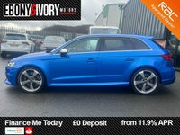 USED 2018 18 AUDI RS3 2.5 TFSI Sportback 5dr Petrol S Tronic quattro Euro 6 (s/s) (400 ps) FULL SERVICE HISTORY + 2 OWNERS + ARA BLUE METALLIC + FRESH SERVICE + FRESH MOT + FULL HEALTH CHECK