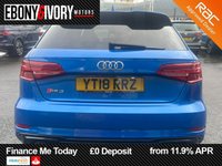 USED 2018 18 AUDI RS3 2.5 TFSI Sportback 5dr Petrol S Tronic quattro Euro 6 (s/s) (400 ps) FULL SERVICE HISTORY + 2 OWNERS + ARA BLUE METALLIC + FRESH SERVICE + FRESH MOT + FULL HEALTH CHECK