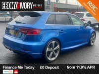 USED 2018 18 AUDI RS3 2.5 TFSI Sportback 5dr Petrol S Tronic quattro Euro 6 (s/s) (400 ps) FULL SERVICE HISTORY + 2 OWNERS + ARA BLUE METALLIC + FRESH SERVICE + FRESH MOT + FULL HEALTH CHECK