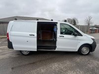 USED 2021 71 MERCEDES-BENZ VITO 1.7 110 CDI Progressive Panel Van 5dr Diesel Manual FWD L2 Euro 6 (s/s) (LWB) (102 ps) This 2021 Mercedes Benz Vito 110 CDI Progressive LWB is a standout example, having been owned by just one careful keeper since new. This long wheelbase panel van boasts a robust 1.7 litre Euro 6 diesel engine, ensuring efficient performance and compliance with modern emissions standards. The Progressive trim level offers a well appointed cabin, and with its MOT valid until September 2026, you can drive with confidence.
