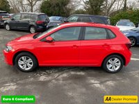 USED 2019 19 VOLKSWAGEN POLO Red 1.0 EVO SE Euro 6 hatchback, 78,903 miles, ULEZ compliant, 5-Speed manual, Air Conditioning, Bluetooth, 15in alloys, multifunction wheel. This 2019 Volkswagen Polo EVO SE is a superb example of a well maintained and cared for vehicle.  This stylish hatchback is powered by an efficient 1.0 litre petrol engine, meeting Euro 6 emissions standards.  It comes equipped with practical features such as halogen clear headlights with automatic activation and separate daytime running lights, a Composition Media system offering Bluetooth connectivity, and manual air conditioning to keep you comfortable.  The Volkswagen Polo EVO SE stands out