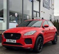 USED 2019 69 JAGUAR E-PACE 2.0 D180 Chequered Flag SUV 5dr Diesel Auto AWD Euro 6 (s/s) (180 ps) THIS CAR COMES WITH 6 MONTHS WARRANTY , BREAKDOWN COVER & RECOVERY++  GREAT EXAMPLE OF AUTOMATIC SUV  NAVIGATION SYSTEM + BLUETOOTH + DAB RADIO + USB CONNECTION + FRONT AND REAR PARKING SENSORS + HALF  LEATHER TRIM  + FRONT HEATED SEATS + CRUISE CONTROL + CLIMATE CONTROL + 20 INCH ALLOY WHEELS + AUTO START STOP + ELECTRIC PARKING BRAKE + HILL HOLD ASSIST + ELECTRIC SEAT ADJUSTMENT + TRACTION CONTROL + DAY TIME RUNNING LIGHTS + KEY LESS START + FULL LEATEHER STITCHED STEERING WHEEL +