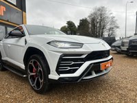 USED 2018 18 LAMBORGHINI URUS 4.0 V8 BiTurbo SUV 5dr Petrol Auto 4WD Euro 6 (650 ps) 1 YEAR LAMBORGHINI WARRANTY + FULL LAMBORGHINI SERVICE HISTORY + 4 SEATER + BIANCO MONOCERUS WITH NERO LEATHER AND RED STITCHING + MASSIVE SPEC + PANORAMIC ROOF + BANG OLUFSEN 3D SOUND SYSTEM + HEADS UP DISPLAY + 360 CAMERA + OFF ROAD MODES + ELECTRIC MEMORY SEATS + 22" NATH DIAMOND CUT ALLOYS + CARBON CERAMIC BRAKES WITH RED CALIPERS + ALCANTARA DOORCARDS AND ROOF LINING + HPI CLEAR + 2 KEYS