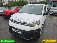 USED 2020 70 CITROEN BERLINGO White 1.5 BlueHDi Euro 6 panel van, 83,121 miles, ULEZ compliant, 5-Speed manual, Bluetooth, DAB Radio and much more! Final price plus VAT @ 20%! This 2020 Citroen Berlingo is a superb example, having had only one owner since new. This practical 5 door MPV, a 1.5 BlueHDi 650 X M SWB Euro 6 model, is powered by an efficient 1.5 litre diesel engine and boasts a Euro 6 emission class. For your peace of mind, the MOT is valid until September 2026 and it comes with a 3 month warranty. Notable features include height adjustable halogen headlights with automatic activation, and a DAB digital radio complete with Bluetooth handsfree connectivity a