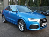 USED 2016 66 AUDI Q3 2.0 TDI S line Plus 5d S Tronic quattro 150 S/S GOOD SERVICE HISTORY, CAMBELT CHANGED, SAT NAV, LEATHER ALCANTARA, PARKING SYSTEM FRONT & REAR, CRUISE CONTROL, POWER FOLDING MIRRORS, DAB RADIO, BLUETOOTH, ELECTRIC TAILGATE, DRIVE SELECT, AUTOMATIC GEARBOX, QUATTRO 4 WHEEL DRIVE, 19 INCH ALLOYS, LED LIGHTS, ROOF RAILS, PRIVACY GLASS, SPORT SEATS WITH ELECTRIC LUMBAR SUPPORT, LEATHER MULTIFUNCTION TIPTRONIC STEERING WHEEL, AUTO LIGHTS & WIPERS, AUTO DIMMING REAR VIEW, AMI, CLIMATE CONTROL, SD CARD READERS, CD PLAYER, ISO FIX, SPACE SAVER SPARE