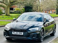 USED 2022 22 AUDI A5 2.0 TFSI 45 Black Edition Sportback 5dr Petrol S Tronic quattro Euro 6 (s/s) (265 ps) +C&S SOUND+B&O+FASH+CAMERA