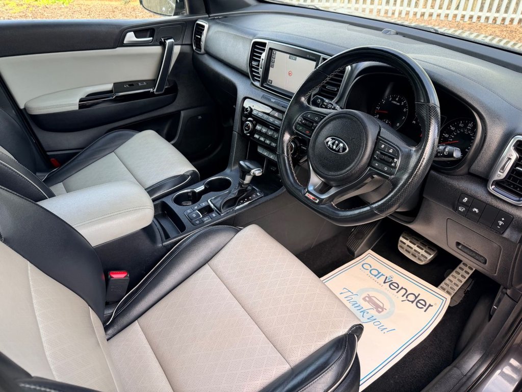 USED 2017 17 KIA SPORTAGE 1.6 T-GDi GT-Line S SUV 5dr Petrol DCT AWD Euro 6 (174 bhp) 7 Services|Roof|Camera|SatNav|R.F Sensors|Apple CarPlay/Android Auto|