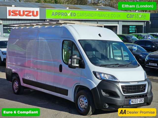 View our Peugeot Boxer White 2.2 BlueHDi Euro 6 panel van, 37,600 miles, ULEZ compliant, 6-speed manual, Bluetooth, Cruise Control, DAB Radio. Final price plus VAT @ 20%!